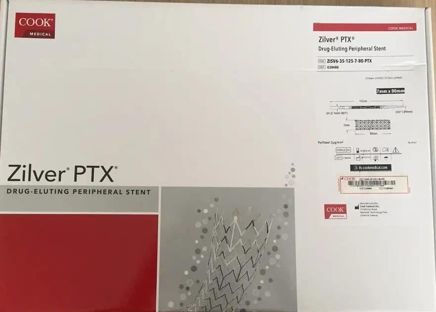 库克药物洗脱外周血管支架ZIV6-35-125-5.0-40-PTX
