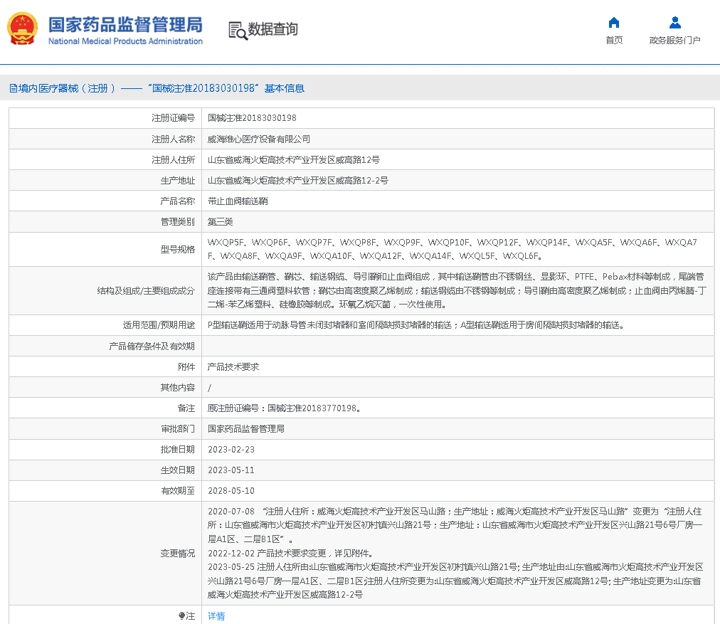维心带止血阀输送销WXQP8F、WXQP10F 维心带止血阀输送销WXQP8F、WXQP10F